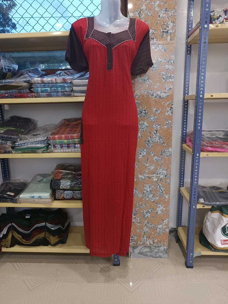 Red Printed Nighty