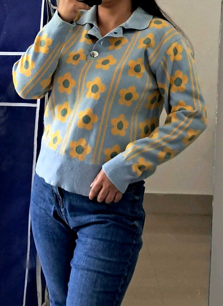 Floral Knit Sweater