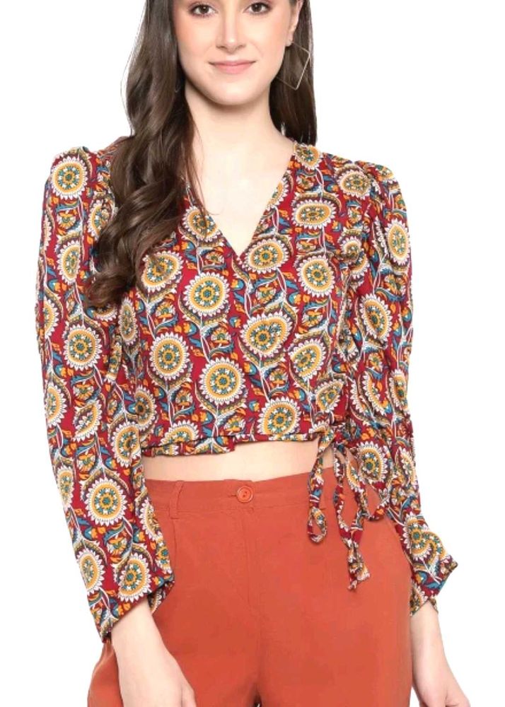 💥🆕️ Multicolour Tie UP Style Crop Top