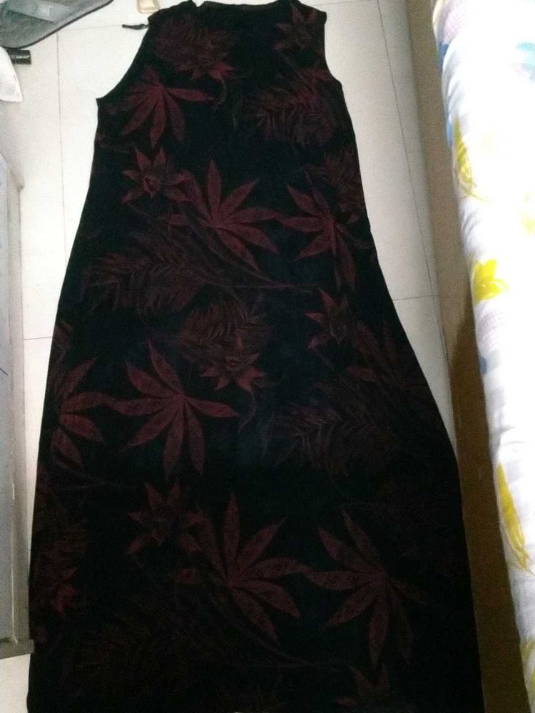 Floral Print Sleeveless Maxi Dress