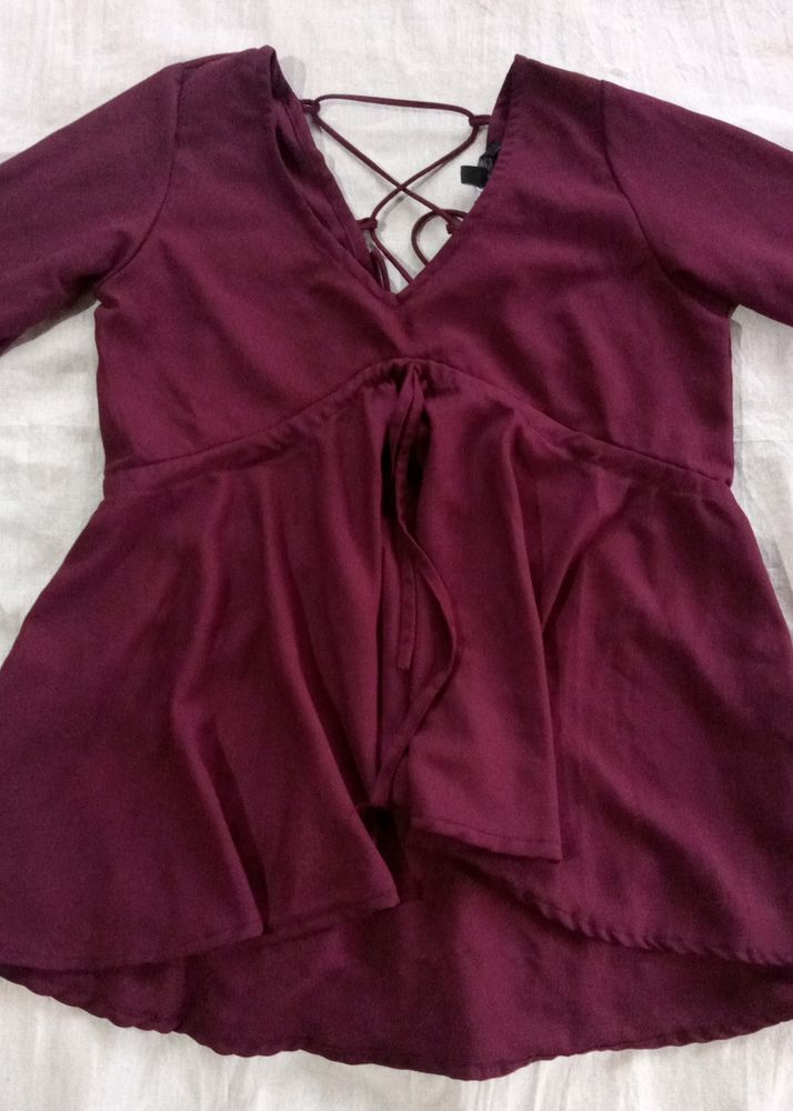 Y2k Lace Up Cottagecore Top