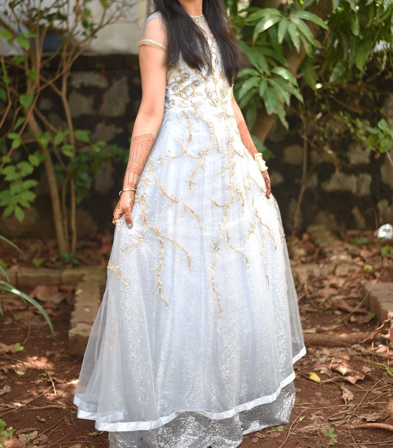 Beautiful Net Fabric Gown For Weddings