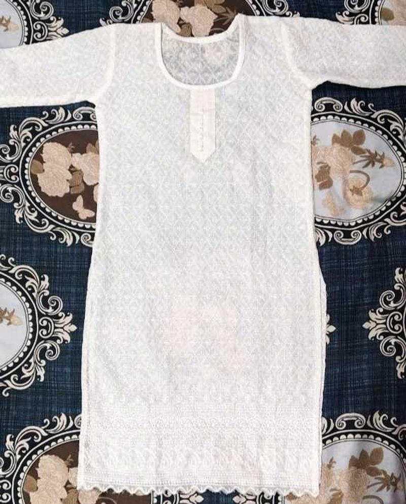 White Chikankari Kurta
