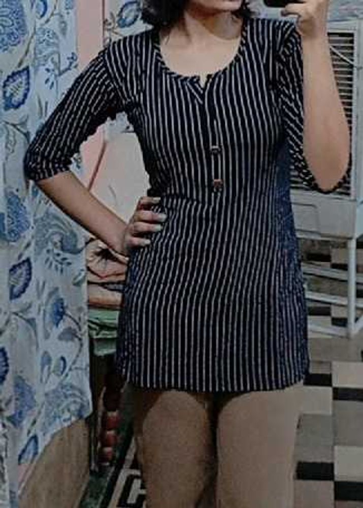 Striped Black Kurti