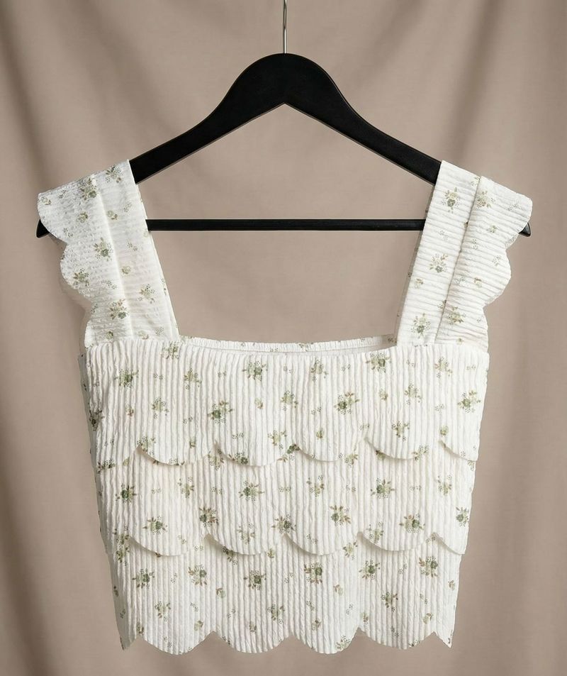 Floral padded Crop Top