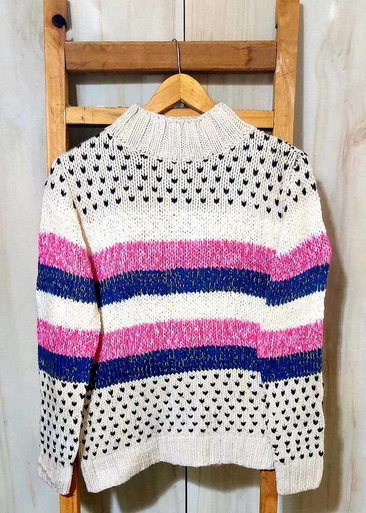 Striped Knit Sweater size-42
