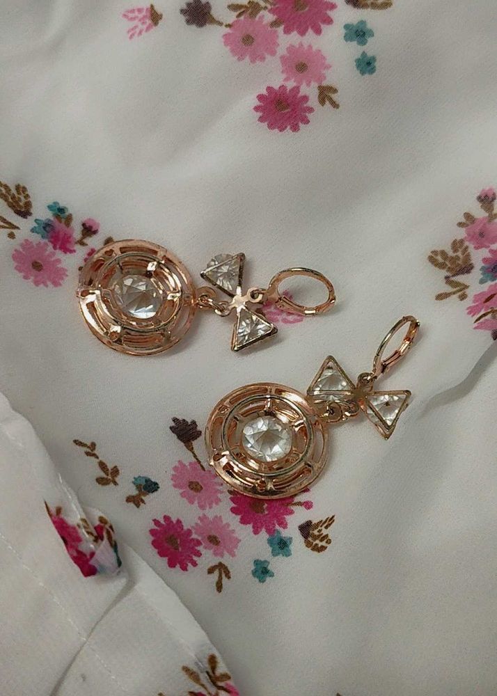 Bow Accent Circle Drop Earrings