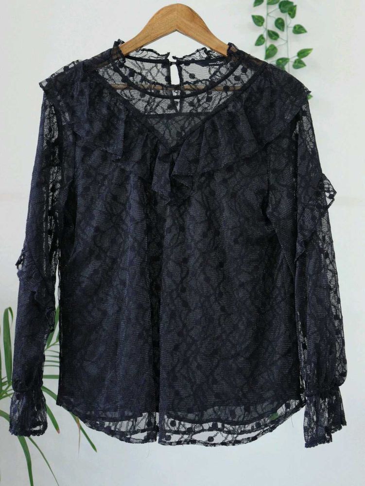 Elegant Black Lace Top