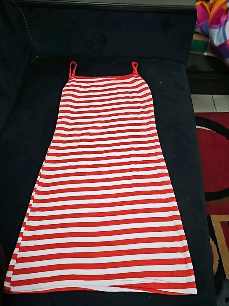 Women Red Striped Dress
