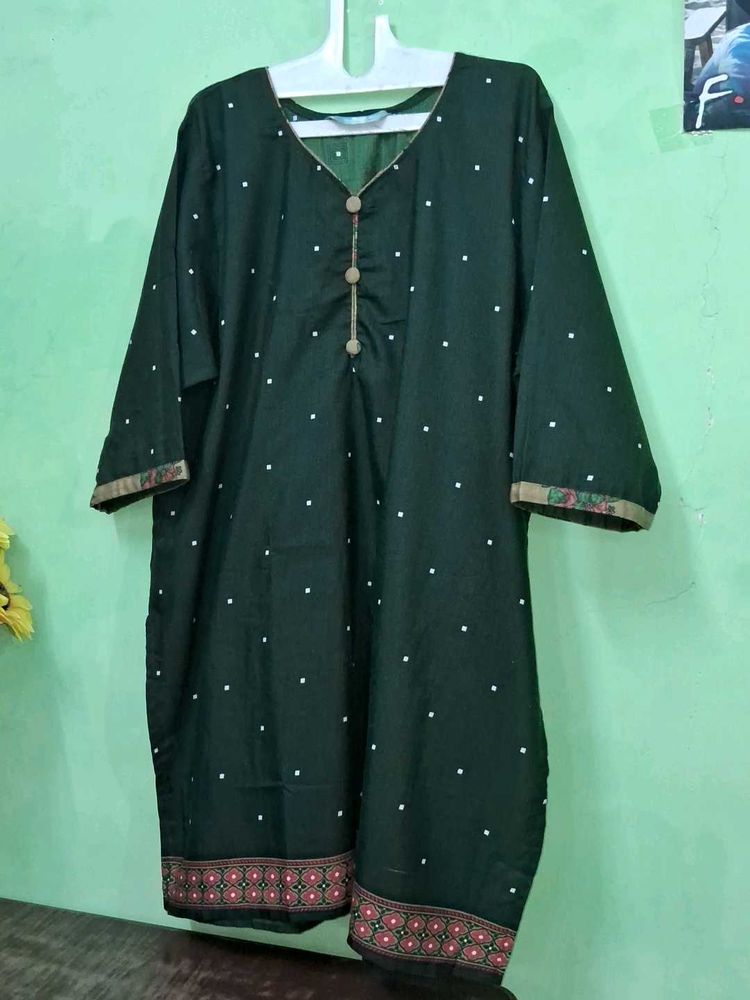 Elegant Green &amp; Brown Salwar Kameez Suit