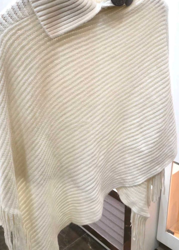 Elegant Cream Poncho