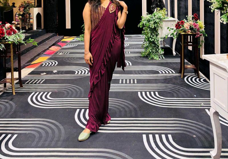 Stitched Saree With Heavy Blouse