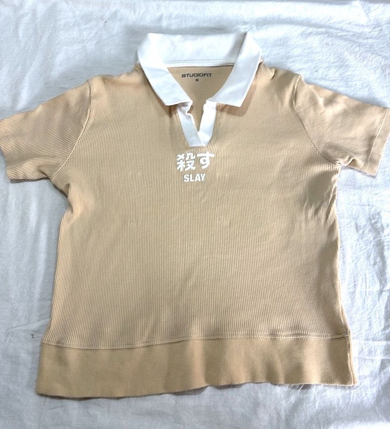 Beige Polo T-Shirt