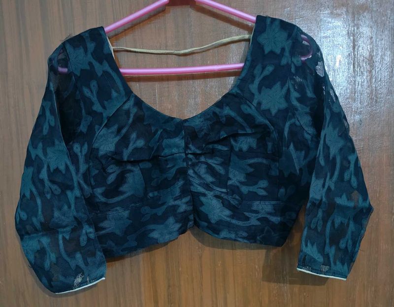 Black Brocade Blouse