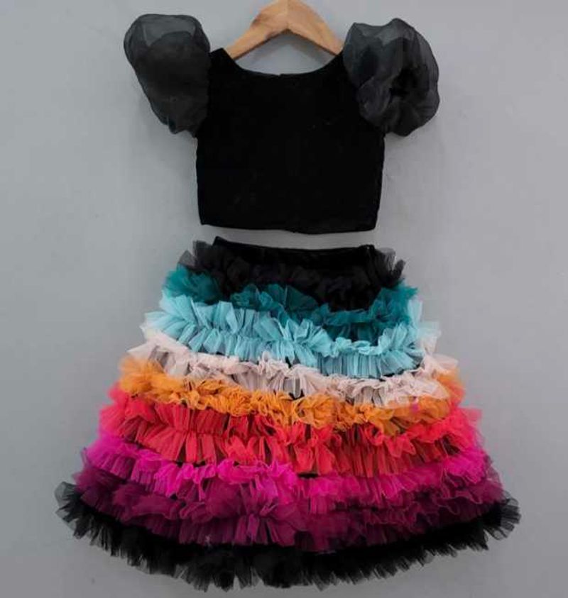 Littl Muffet rainbow Lehenga