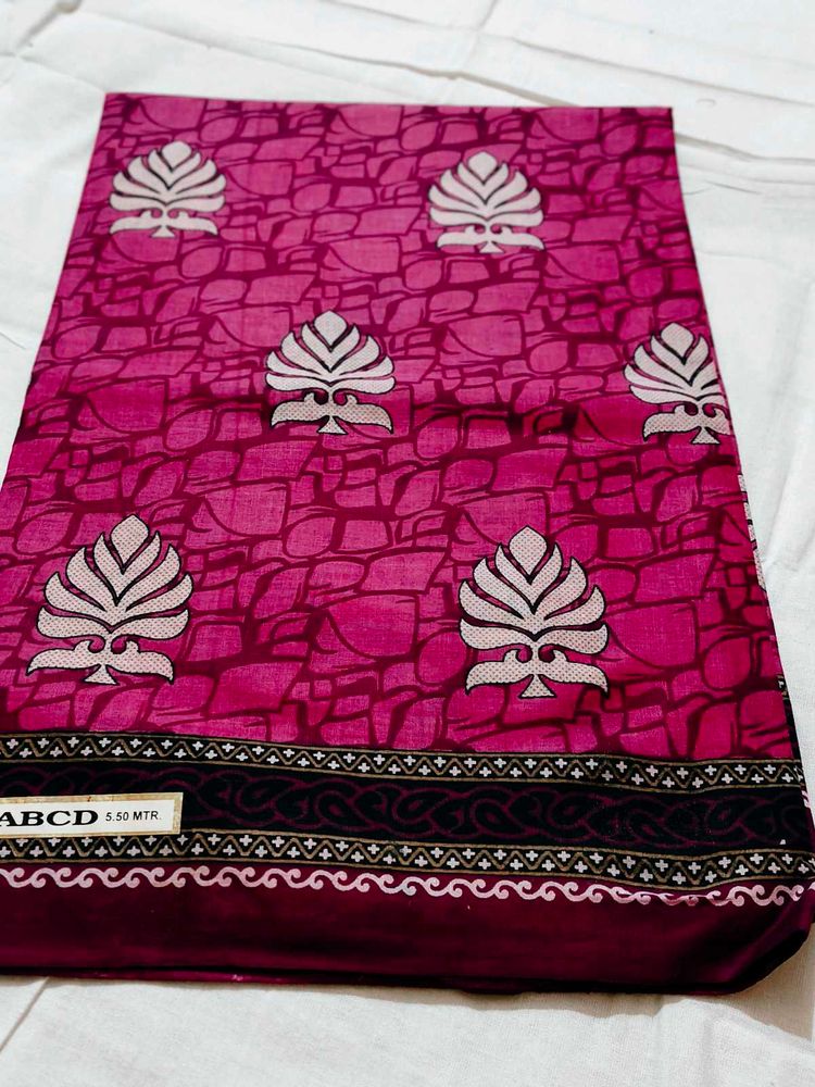 Pink Printed Saree