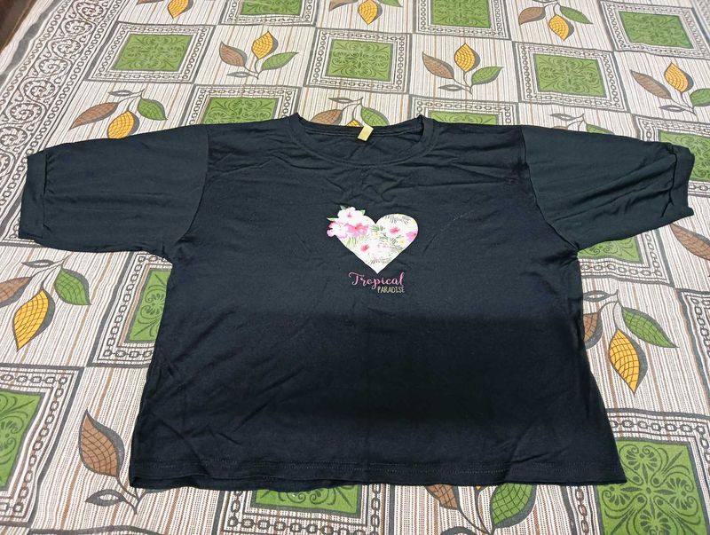 Black Tropical Paradise Graphic Tee
