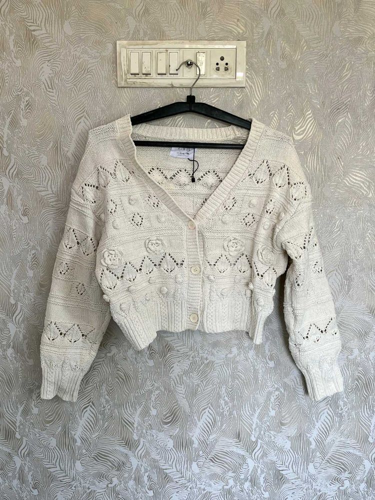 rose texture Cardigan