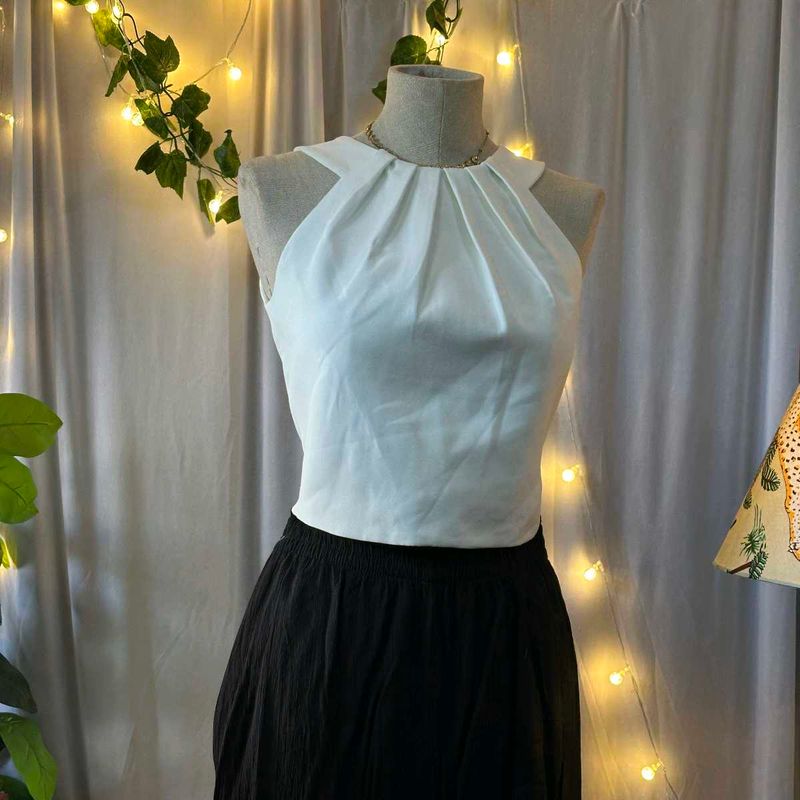 White Halter Top