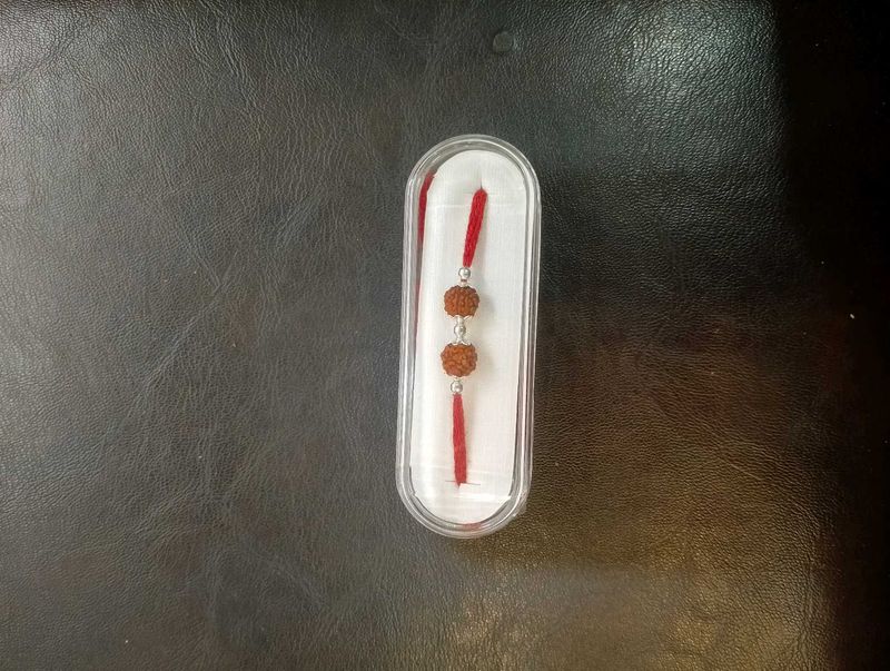 Rudraksh Rakhi Pure Silver