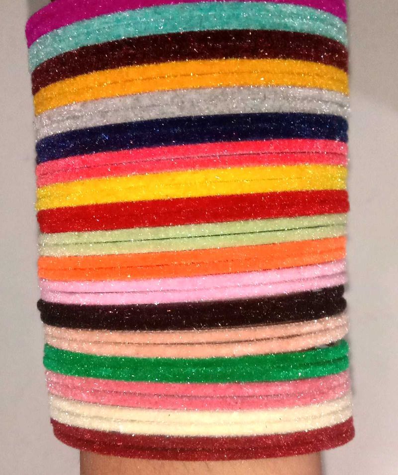 Colourfull Belvet Bangles (Set) For Ladies