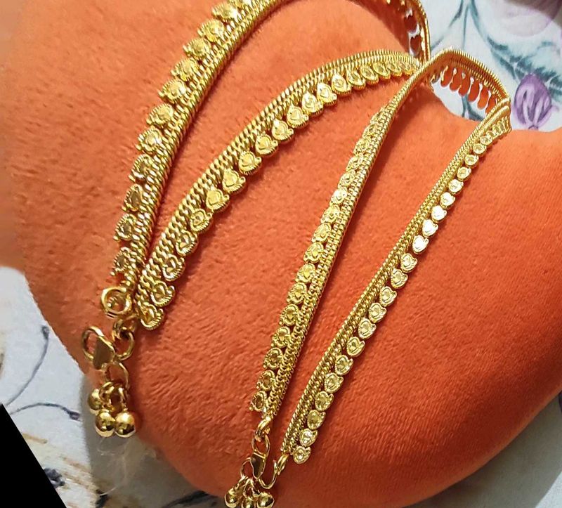 1 gram gold finishing forming Mango design anklet