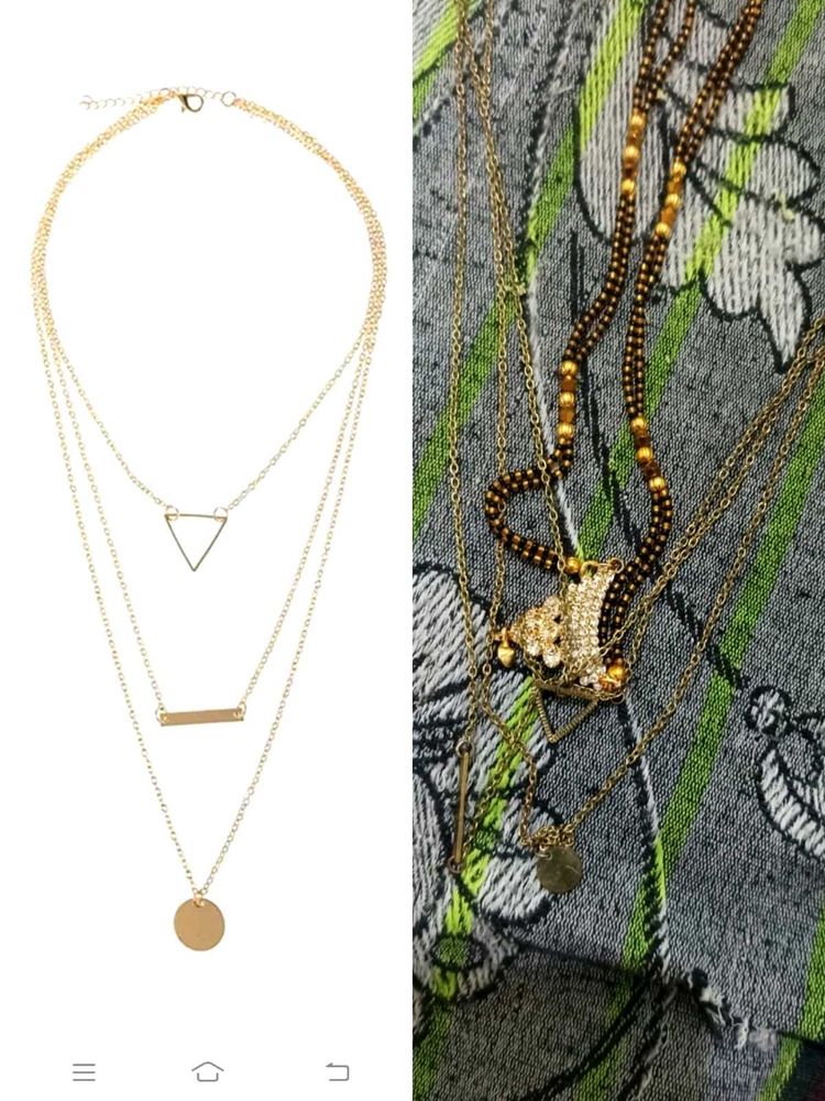 2 Chain + 1pair Of Earings