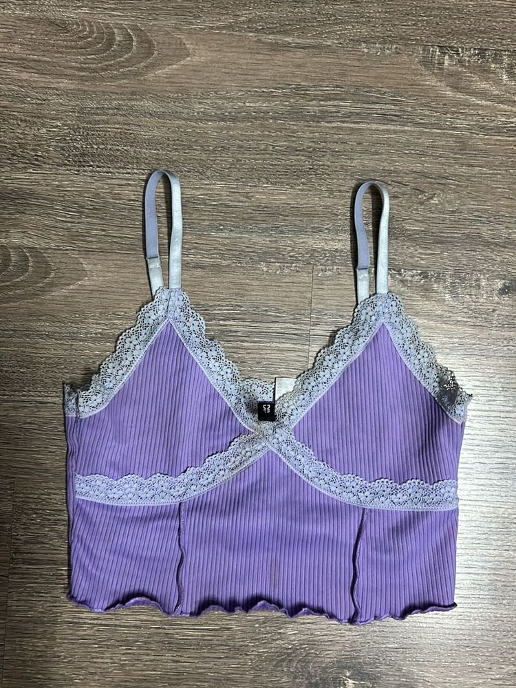 Cute Purple Lace Cami Top