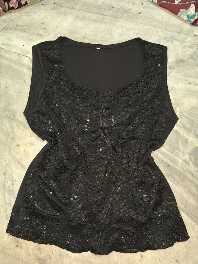 Black Lace Tank Top