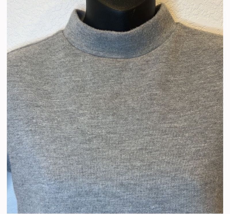 ZARA Grey Mock Neck Top