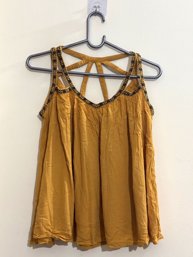 Buy Anyone Mustard Tank and lavender Top