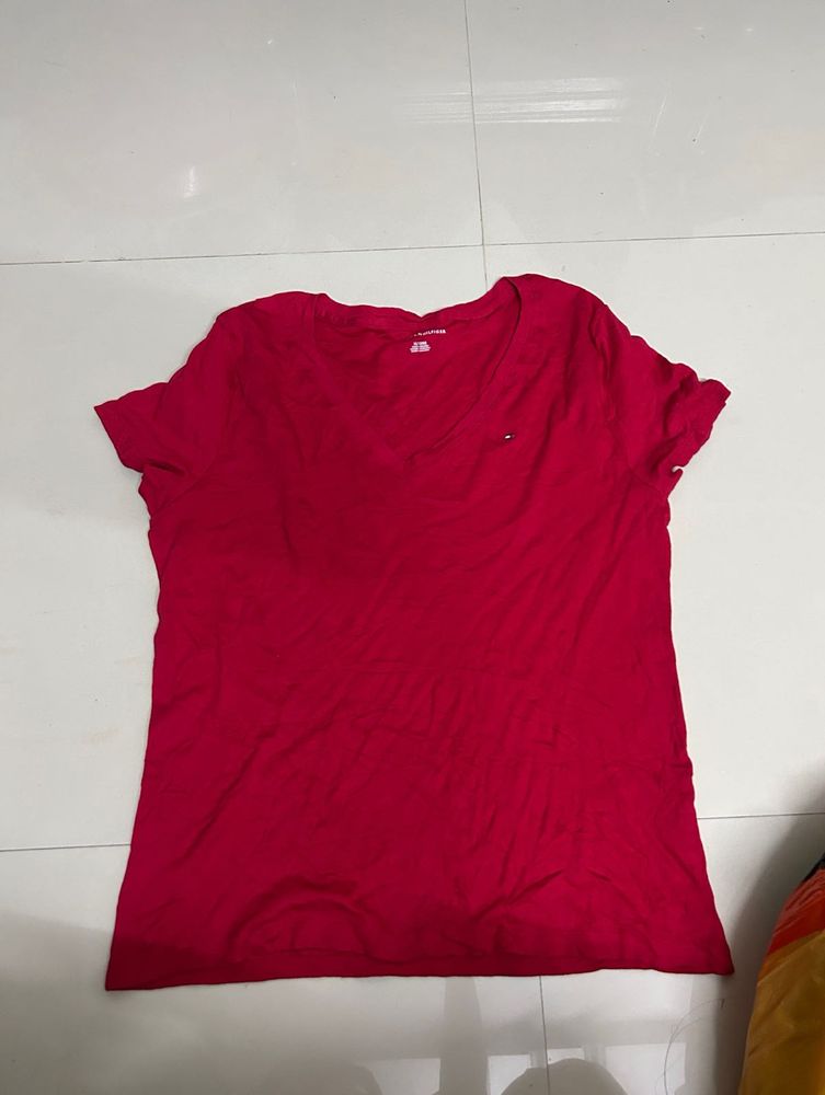 Red Tommy Hilfiger Tee