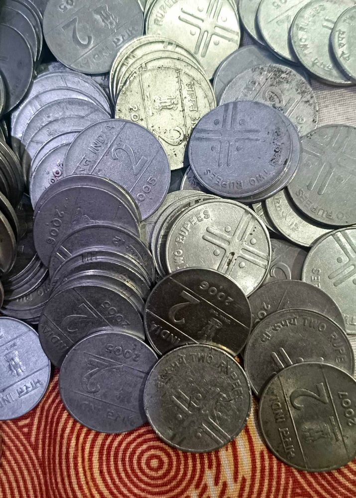 2 Ruppee Cross Coin Mix Year