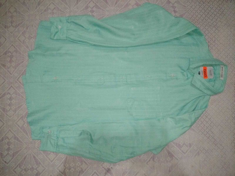 Men's Mint Green Striped Shirt