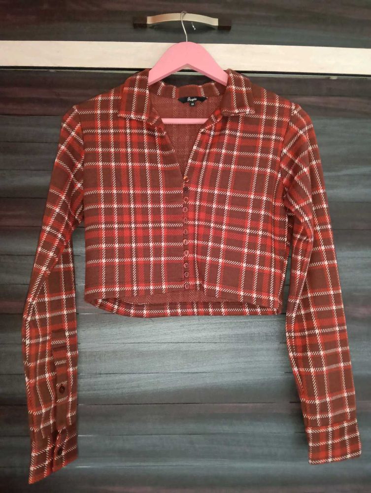 Red Plaid Crop Top
