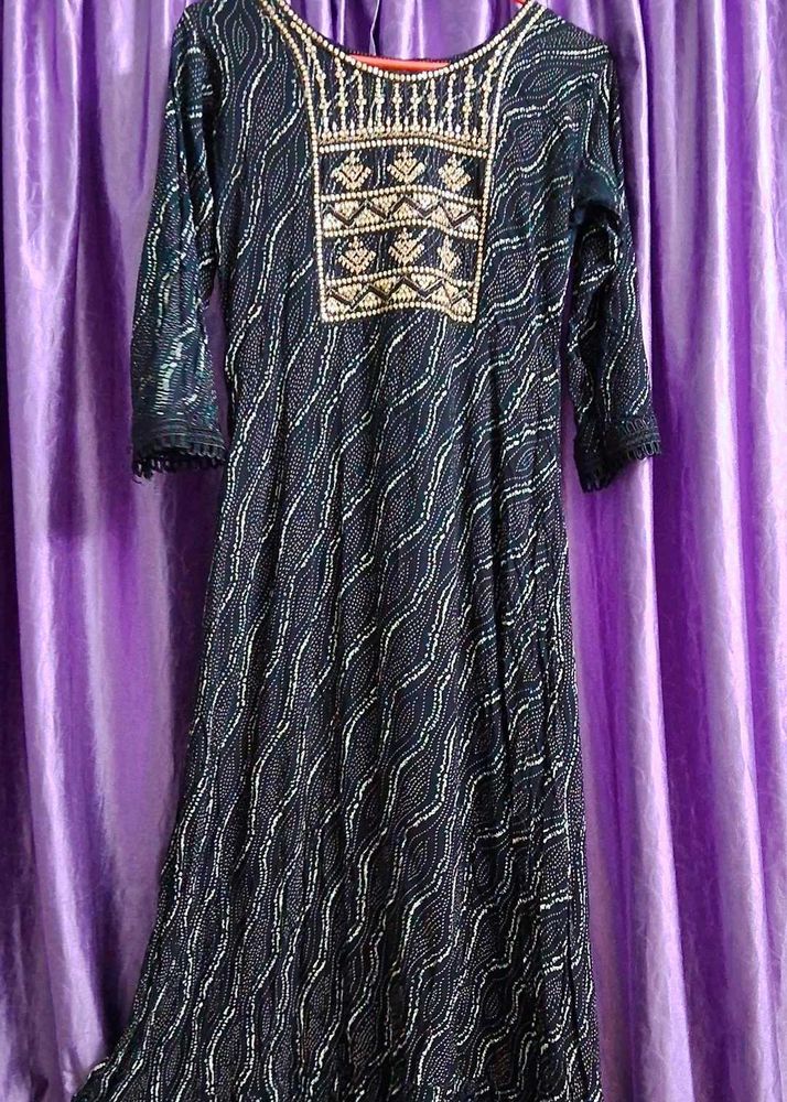 Black Embellished Kurta