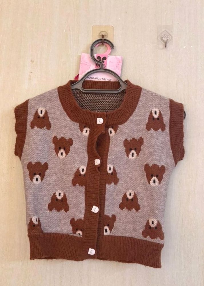 Cute Bear Knit Cardigan