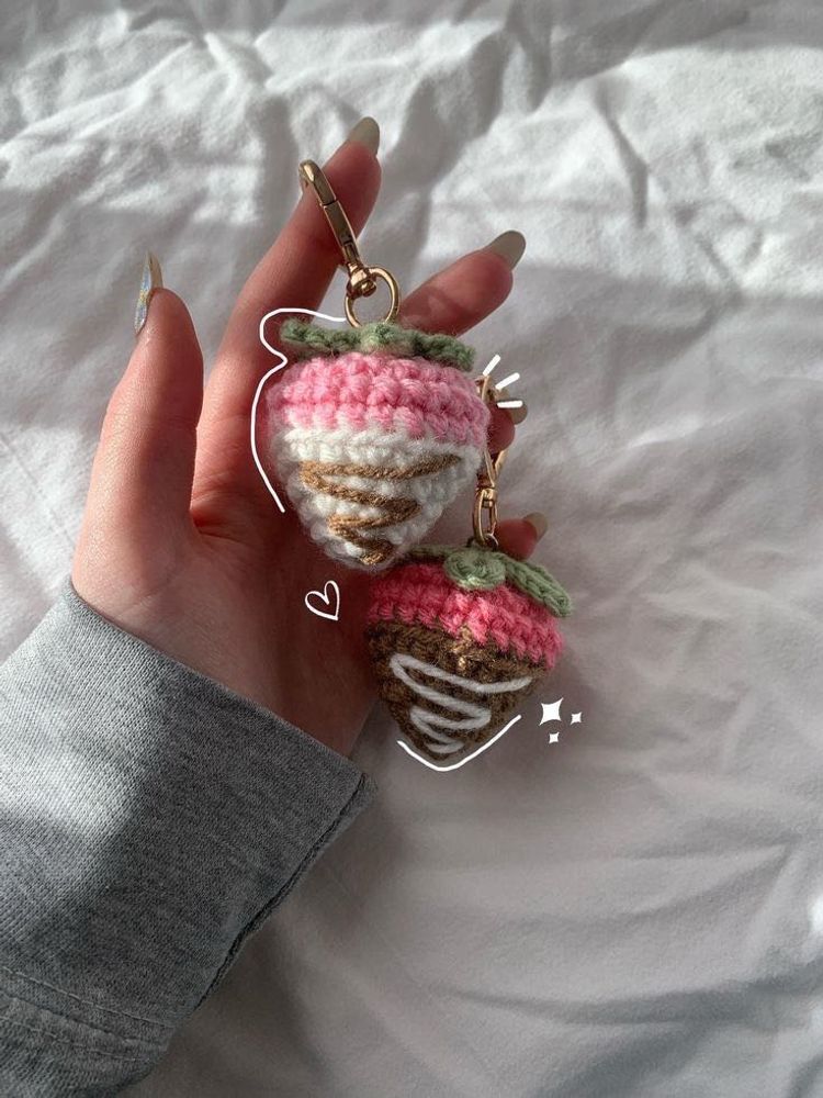 Chocolate Covered Strawberry Keychain