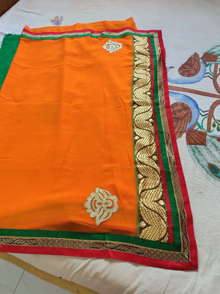 Elegant Orange Saree