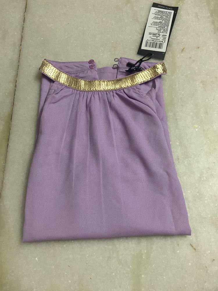 Lavender Top with Gold Detail - Size M