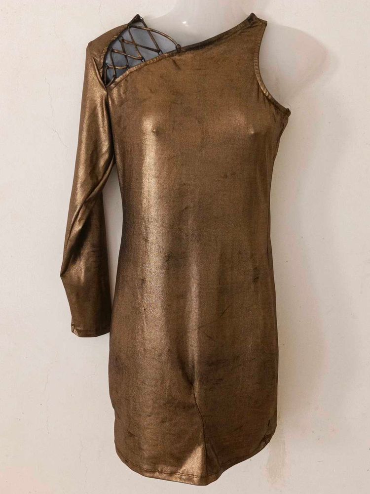 GOLD METALLIC BODYCON DRESS