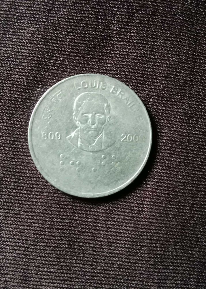 2  Rupees Louis Braille Coin