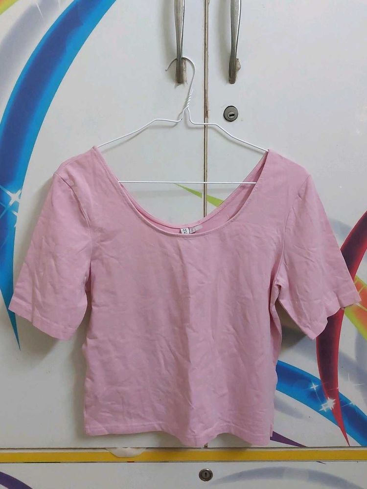 Pink Cropped Top - Size Medium