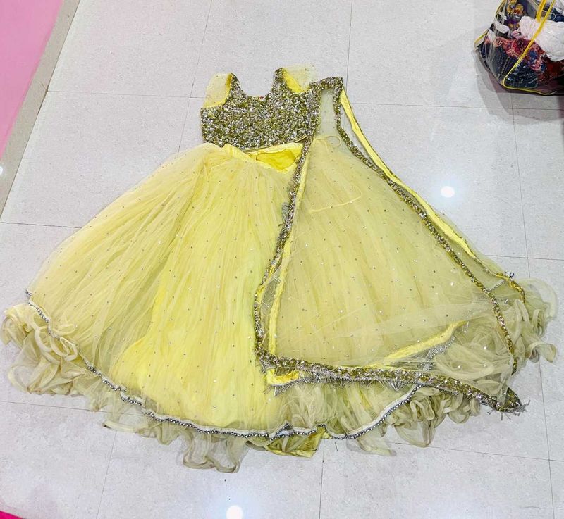 Lemon Yellow Beautiful Lehenga
