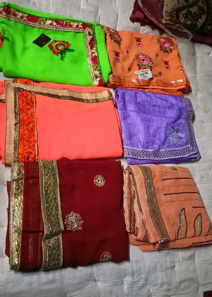Assorted Indian Sarees - Set of 6
