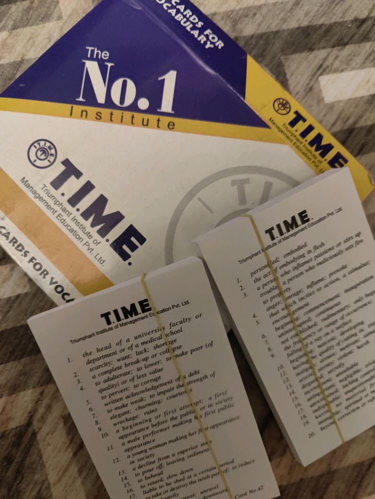 TIME Cue Cards For Vocabulary
