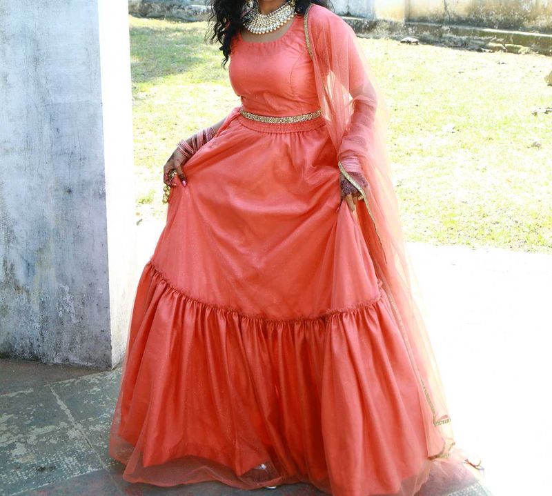 Engagement Coral Lehenga 💞💞