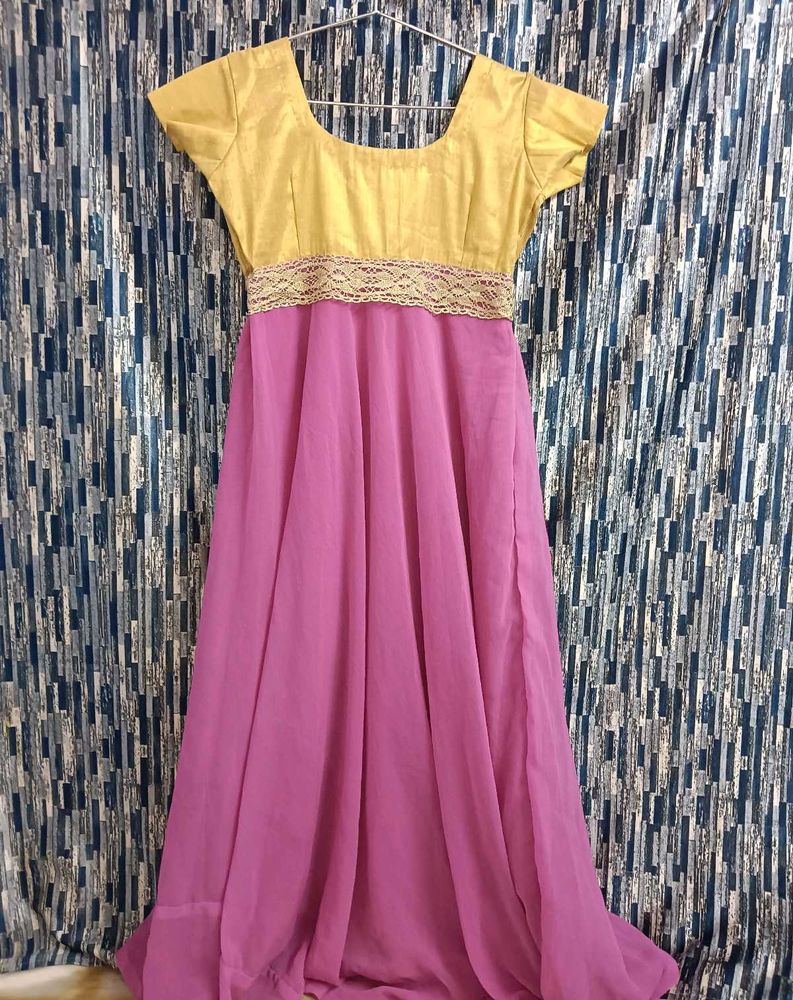 Elegant Pink &amp; Gold Dress