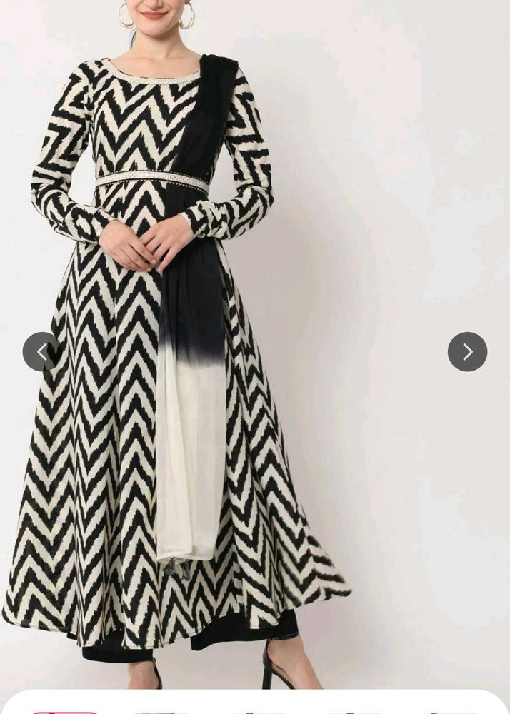 Elegant Printed Anarkali Kurta Set