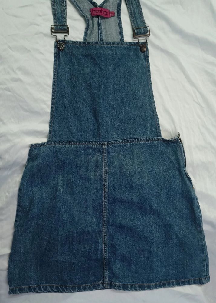 Boohoo Denim Dungaree Dress
